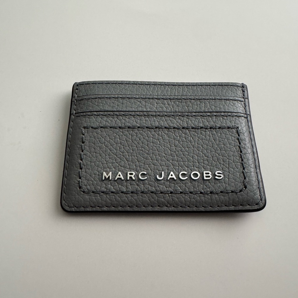 Marc Jacobs Gray Card Holder with Silver Logo